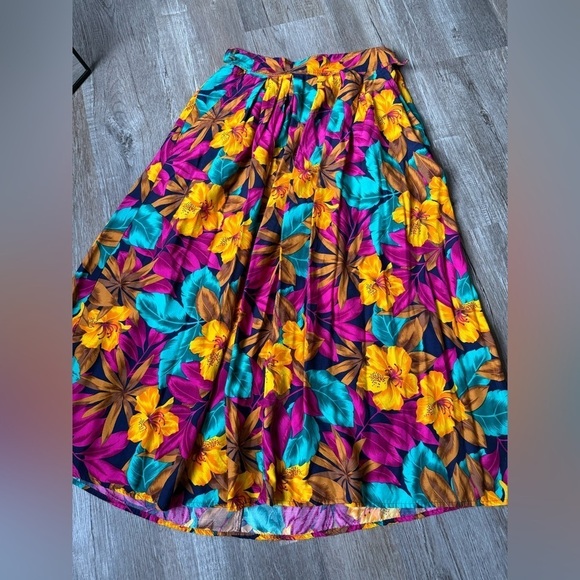 VTG SK & Company Floral Maxi Skirt Pattern Hippie Boho Multi Color Size 12 M L - Picture 2 of 7